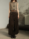 INTO THE EAST 25 Autumn/Winter Dark Moss Green V-Neck Corduroy Vest/Tapered Casual Pants ITE-E1DGAW040GR20PT-LV (E1DGAW032GR20VE)